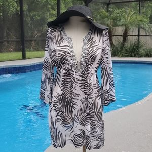 Bali Club Zebra Print Coverup NWT
